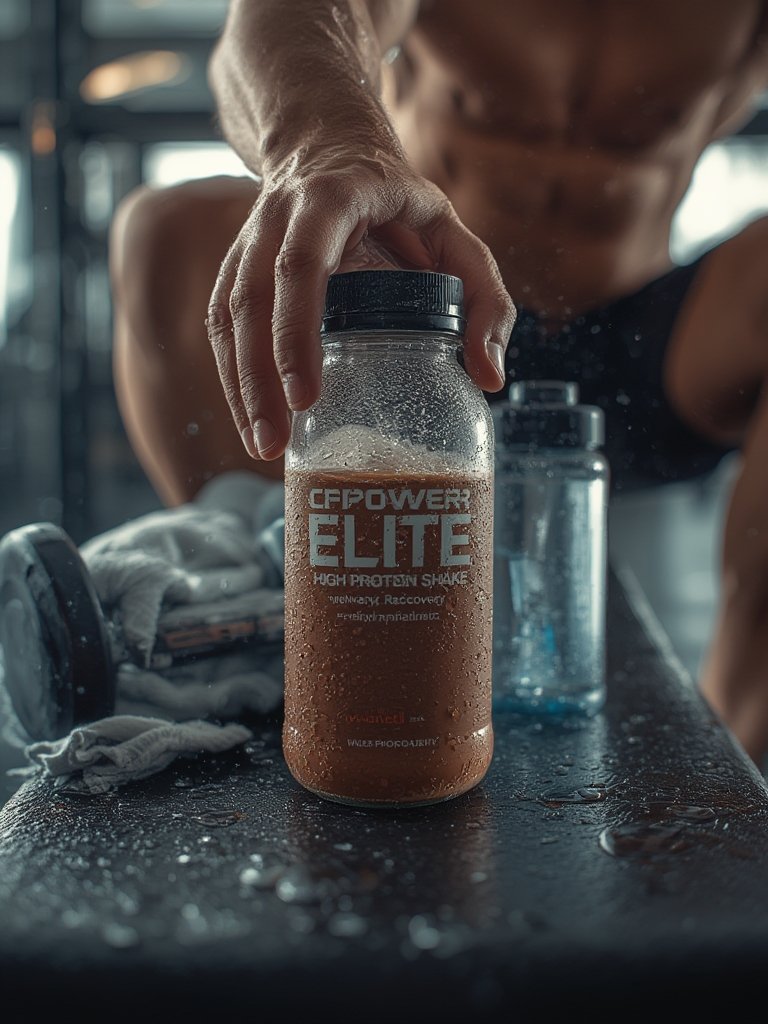 protein shake in action