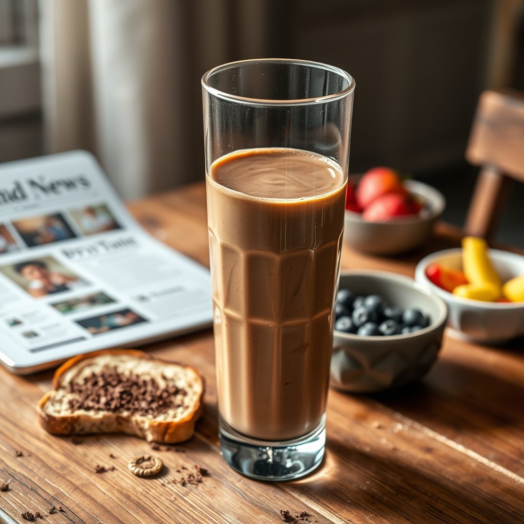 breakfast drink in action
